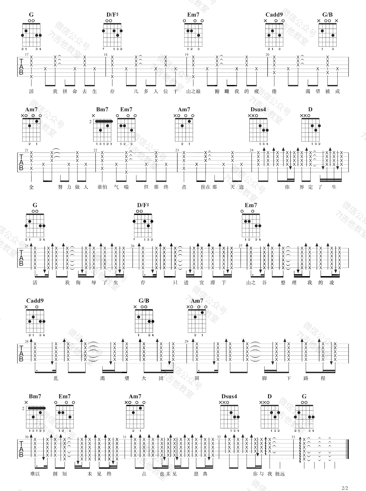 高山低谷吉他谱2-林奕匡-G调指法