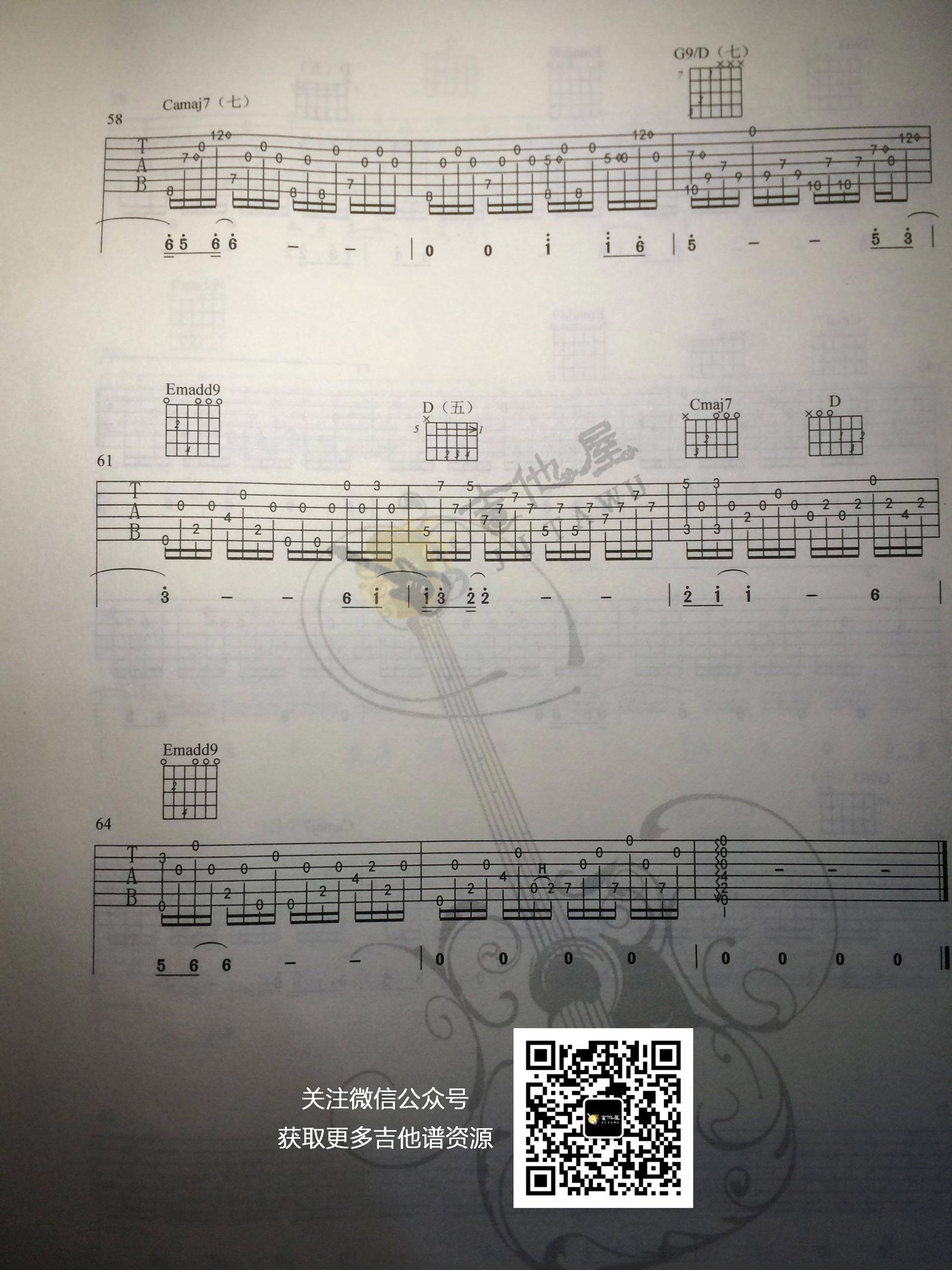 一生所爱指弹吉他谱5-卢冠廷