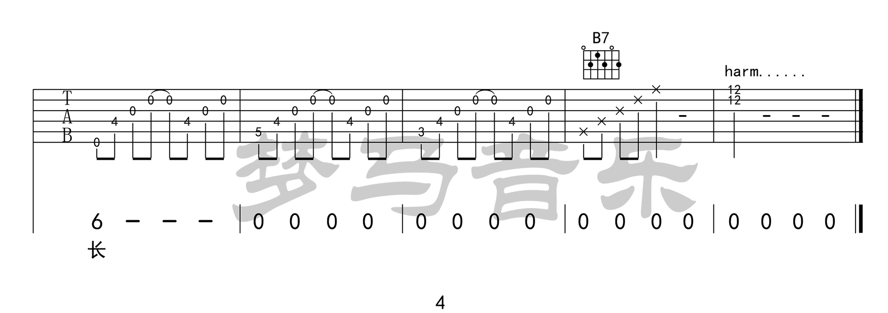 参商吉他谱4-不才-G调指法