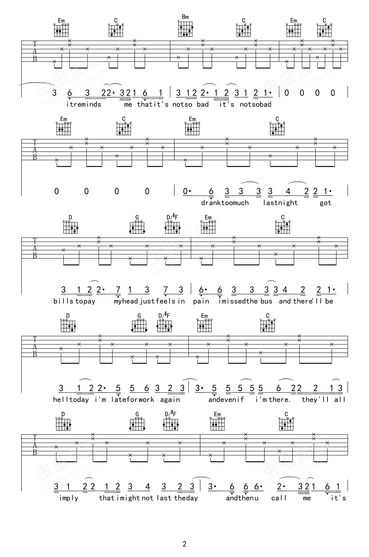 Thank-You吉他谱2-Dido-G调指法