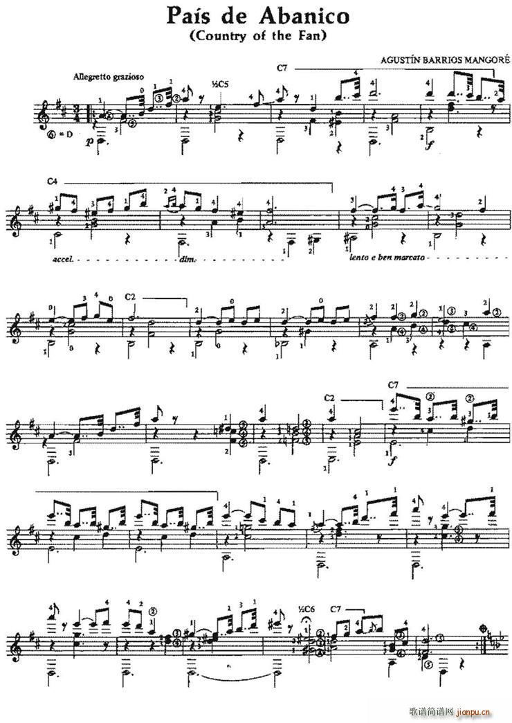 Pais de Abanico 古典吉他(吉他谱)1