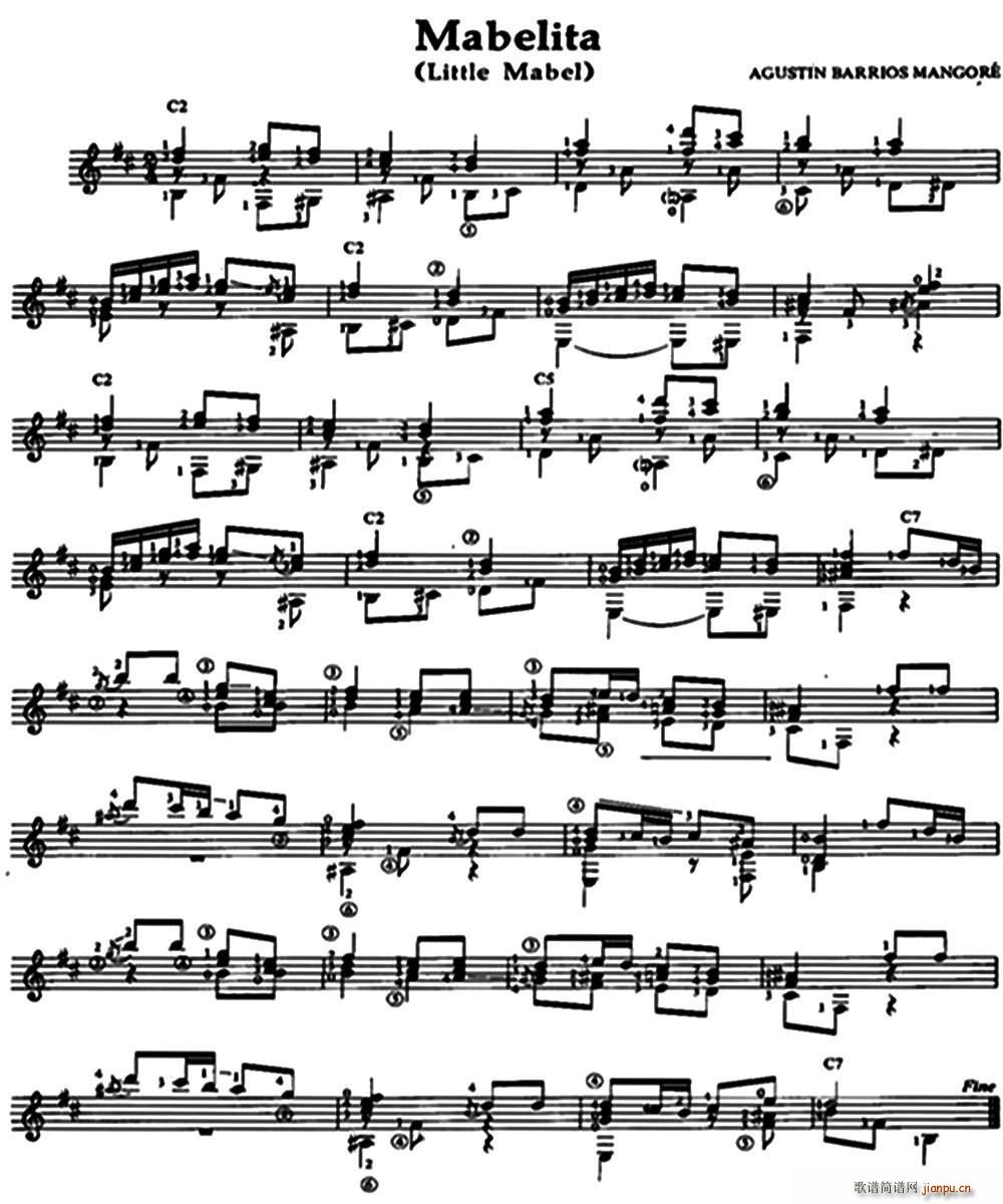 Mabelita Little Mabel 古典吉他(吉他谱)1