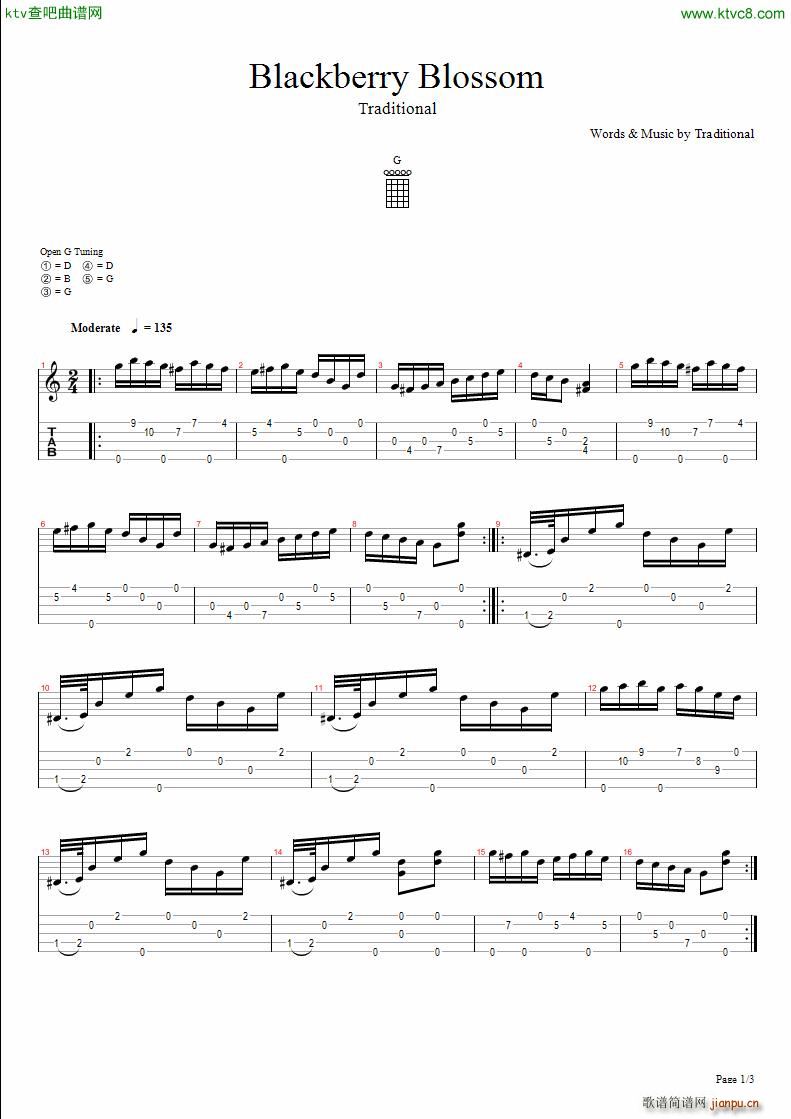 BlackBerry Blossom(吉他谱)1