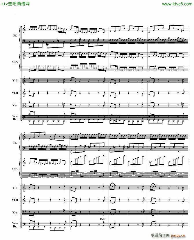 巴赫为四架钢琴写的钢琴协奏曲 钢琴吉他弦乐组(吉他谱)10