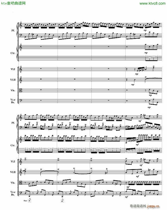 巴赫为四架钢琴写的钢琴协奏曲 钢琴吉他弦乐组(吉他谱)3