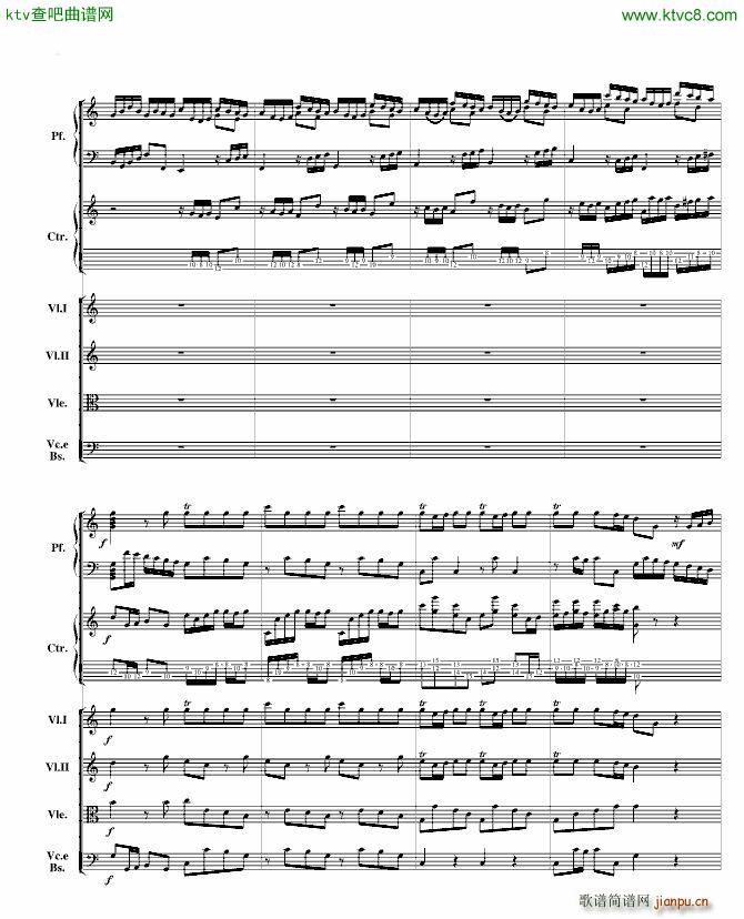 巴赫为四架钢琴写的钢琴协奏曲 钢琴吉他弦乐组(吉他谱)5