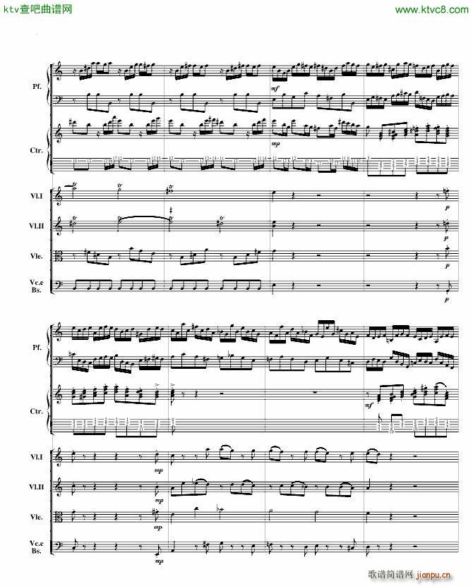 巴赫为四架钢琴写的钢琴协奏曲 钢琴吉他弦乐组(吉他谱)8