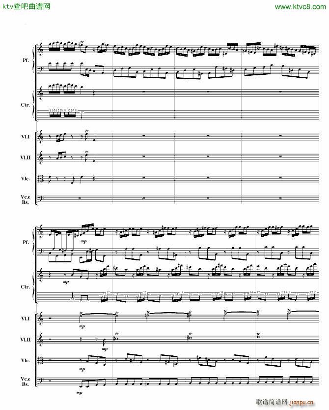 巴赫为四架钢琴写的钢琴协奏曲 钢琴吉他弦乐组(吉他谱)7