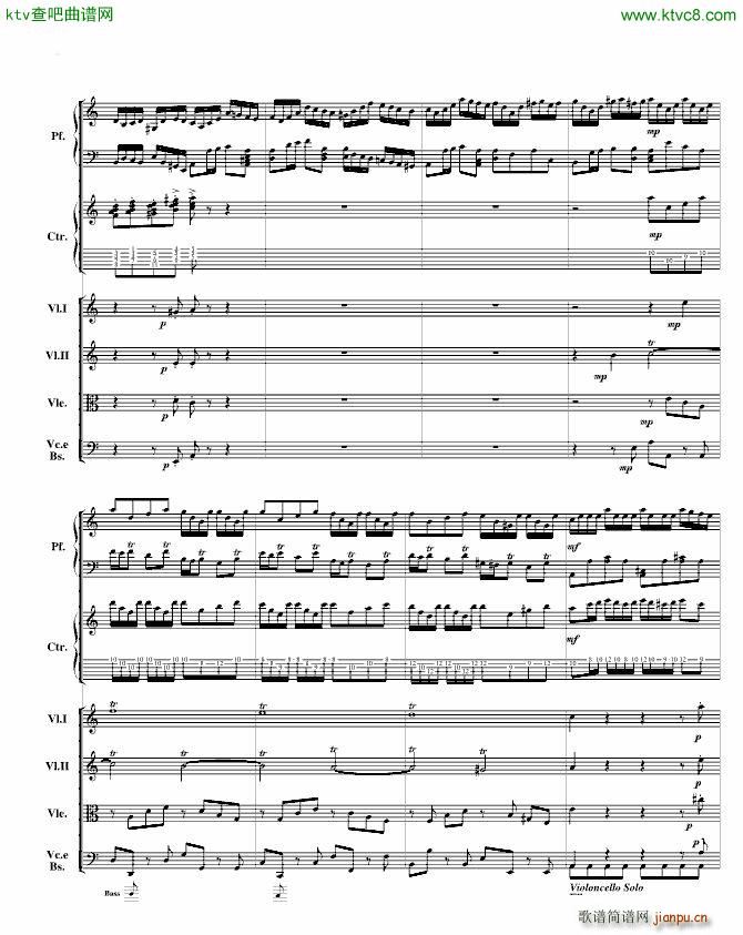 巴赫为四架钢琴写的钢琴协奏曲 钢琴吉他弦乐组(吉他谱)9