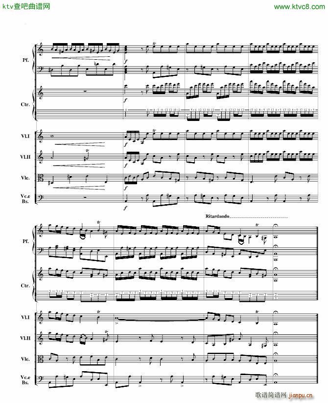 巴赫为四架钢琴写的钢琴协奏曲 钢琴吉他弦乐组(吉他谱)13