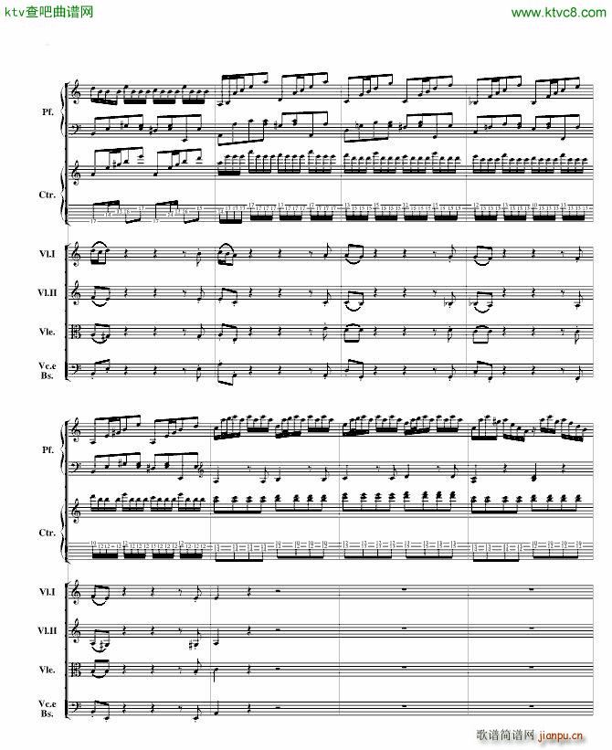 巴赫为四架钢琴写的钢琴协奏曲 钢琴吉他弦乐组(吉他谱)11