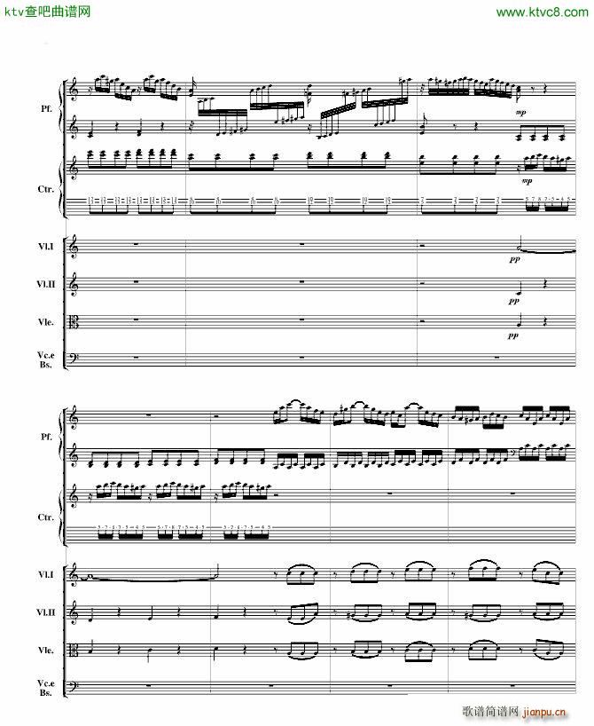 巴赫为四架钢琴写的钢琴协奏曲 钢琴吉他弦乐组(吉他谱)12