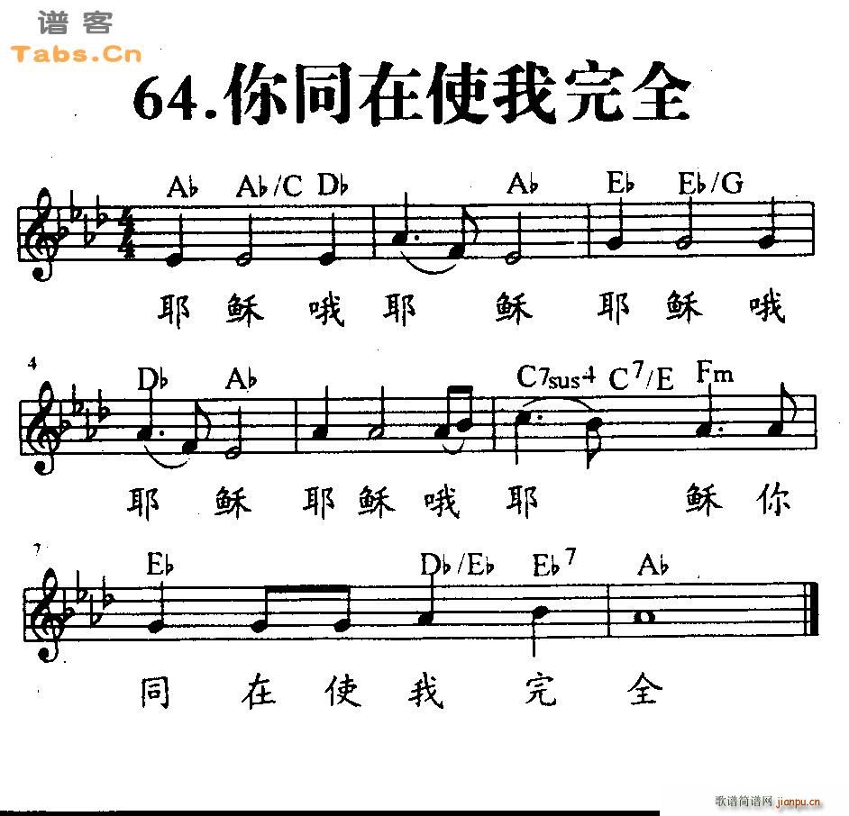 你同在使我完全(吉他谱)1