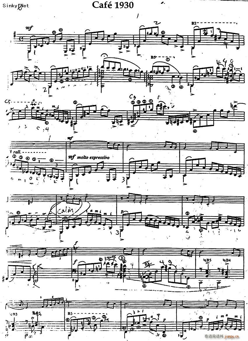 咖啡1930(吉他谱)1