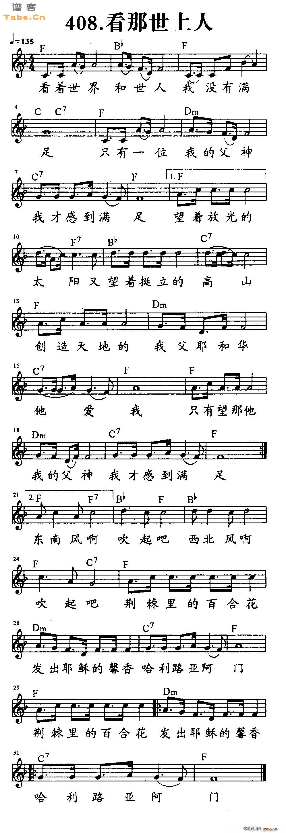 看那世上人(吉他谱)1