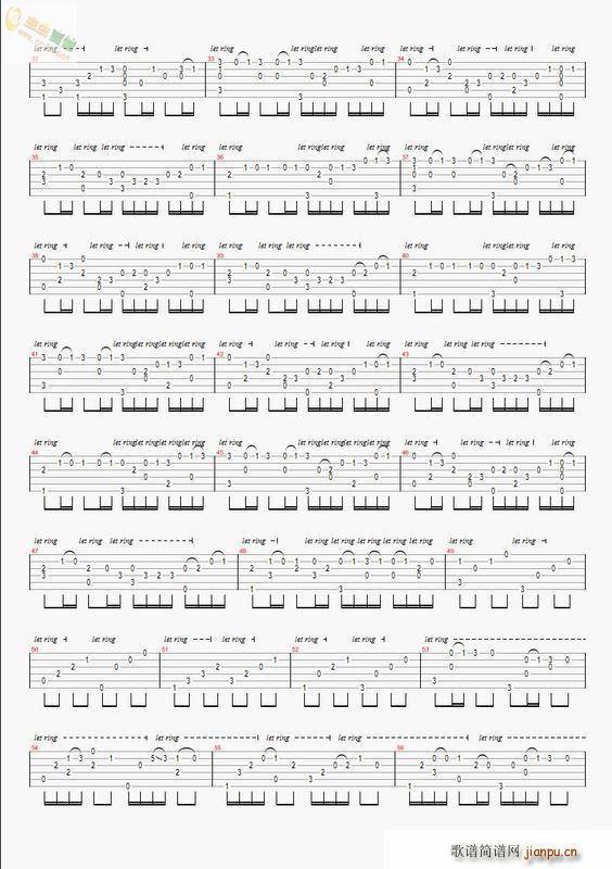 卡农电吉他(吉他谱)1
