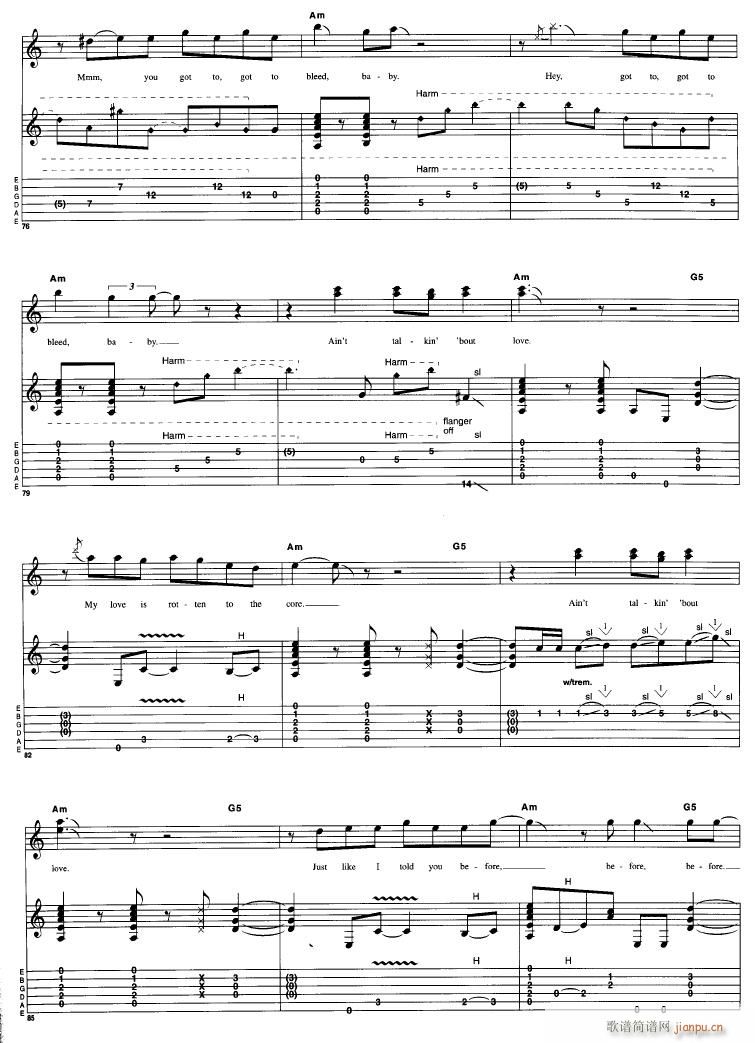 Aint Talkin Bout Love(吉他谱)7