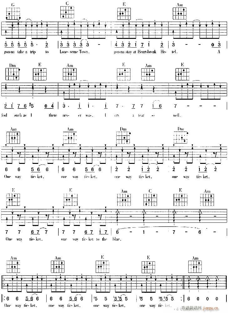 one   way   ticket(吉他谱)3