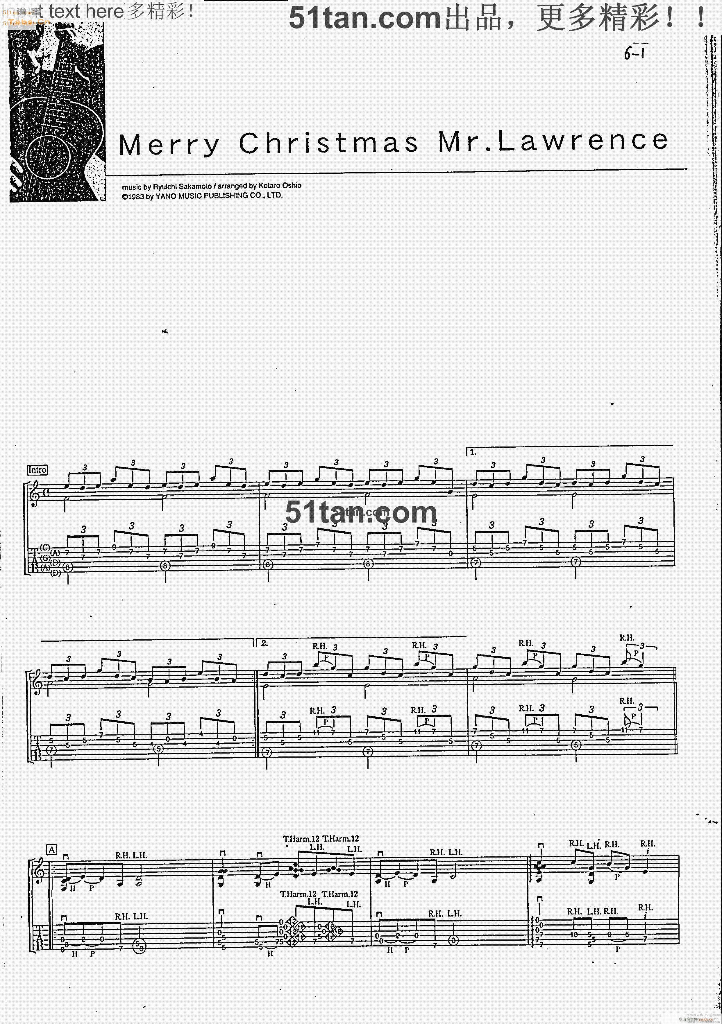 MERRY CHRISTMAS MR.LAWRENCE(吉他谱)1
