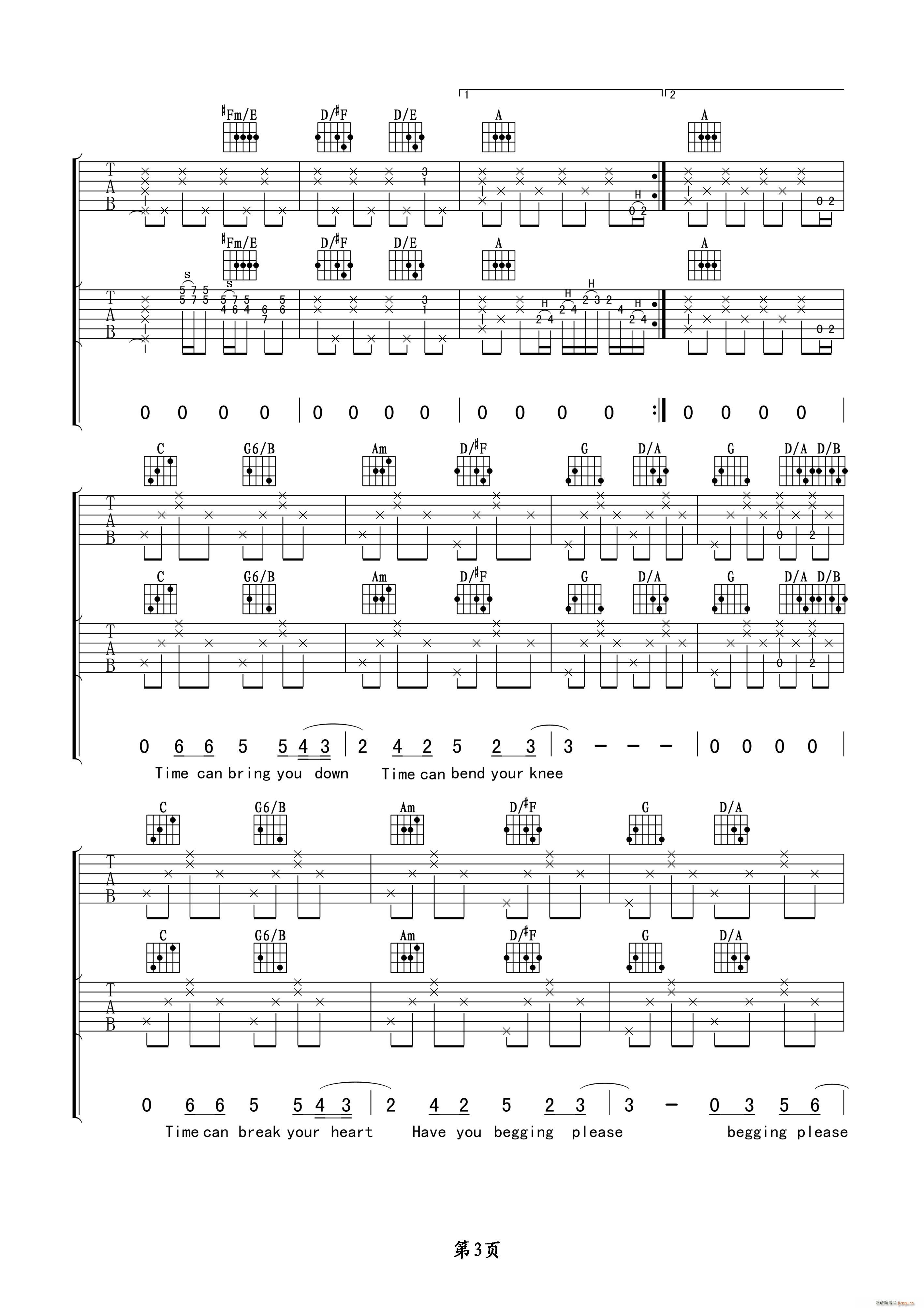 Tears in heaven(吉他谱)3