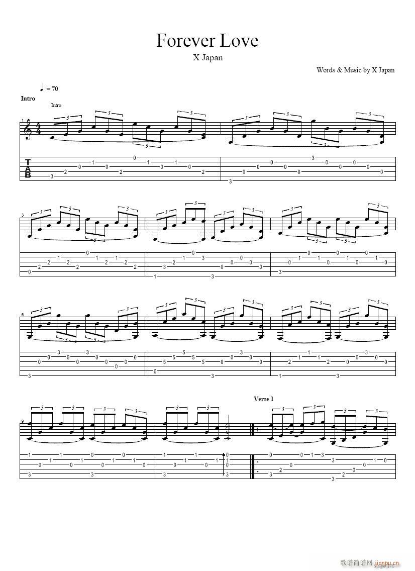 Japan?-?Forever?Love吉他(吉他谱)1