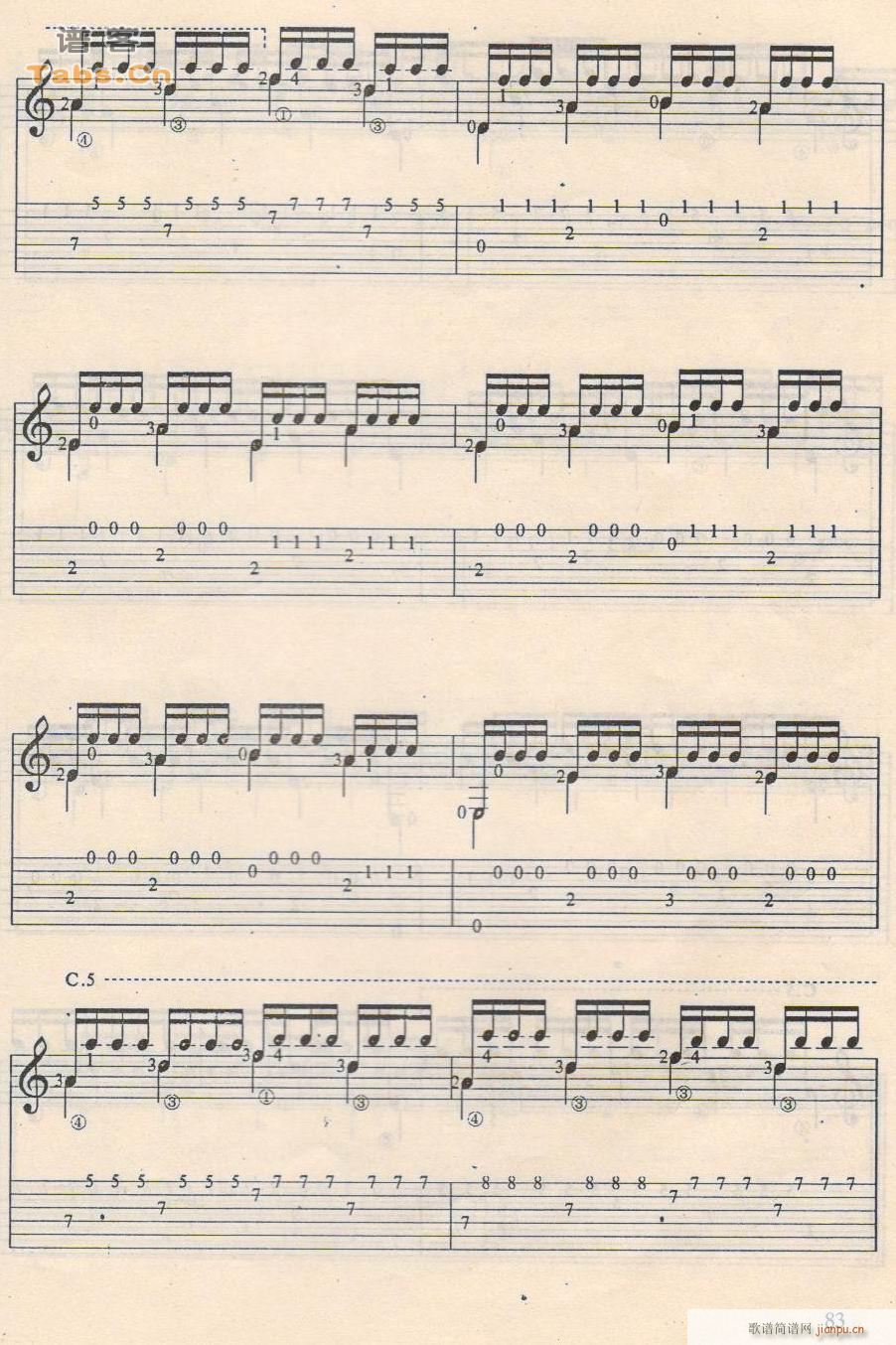 樱花变奏曲(吉他谱)6