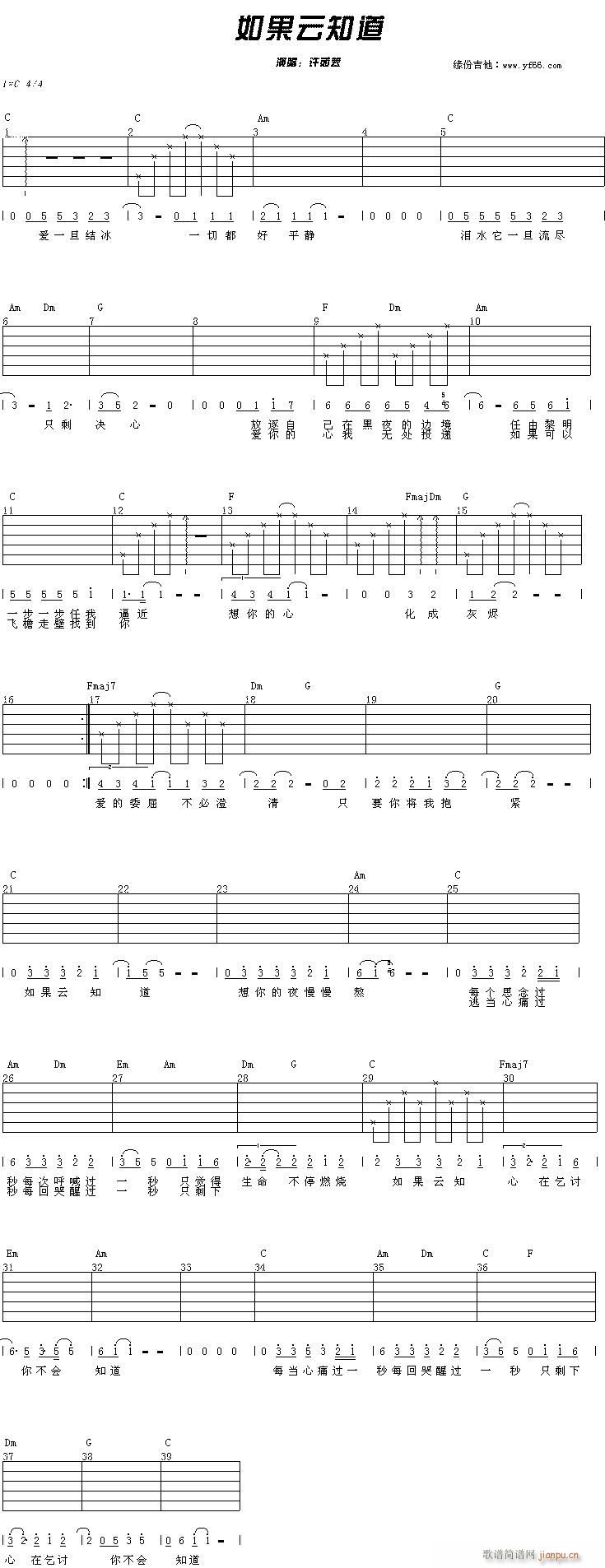 果云知道(吉他谱)1
