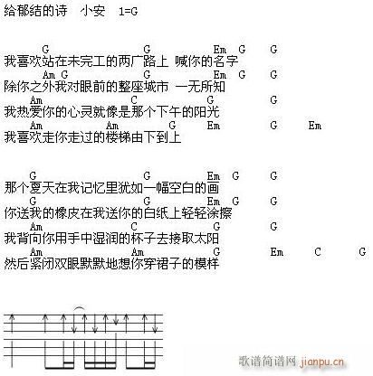 给郁结的诗(吉他谱)1