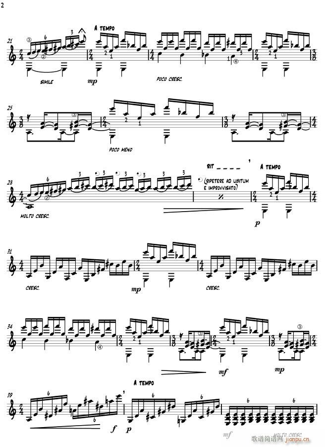 paseo nocturno(吉他谱)3