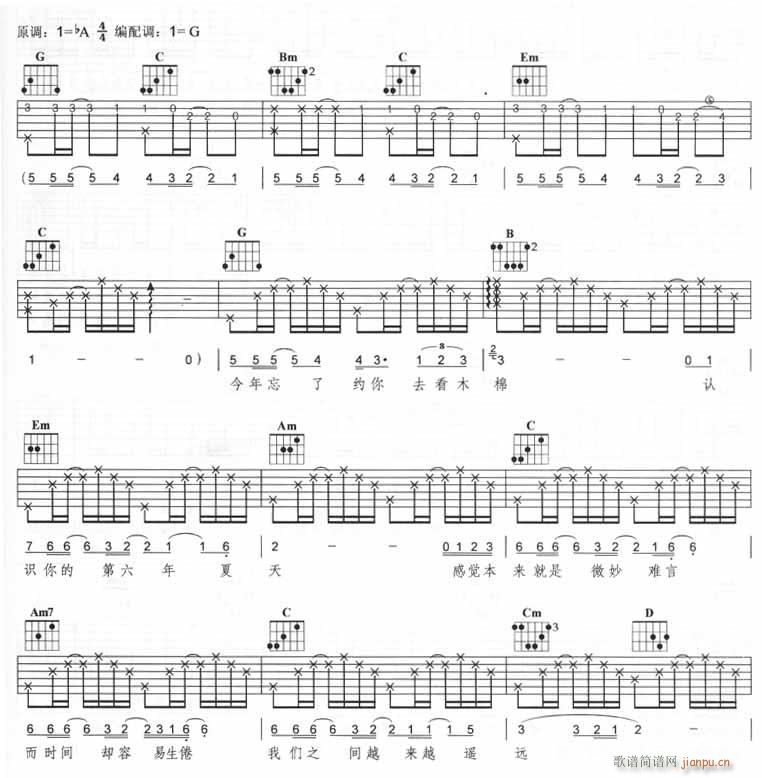 爱回温(吉他谱)1