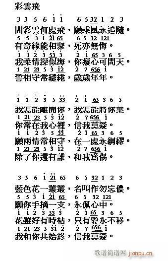 彩雲飛(吉他谱)1