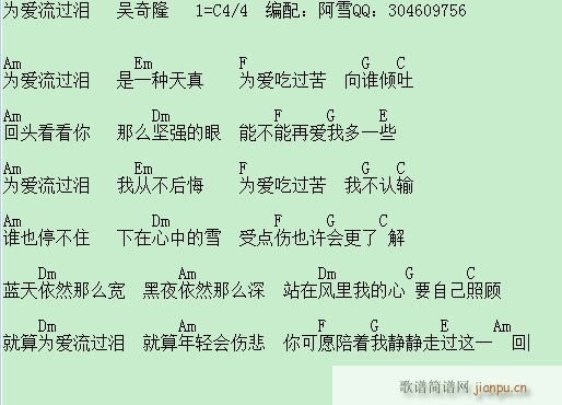 为爱流过泪(吉他谱)1