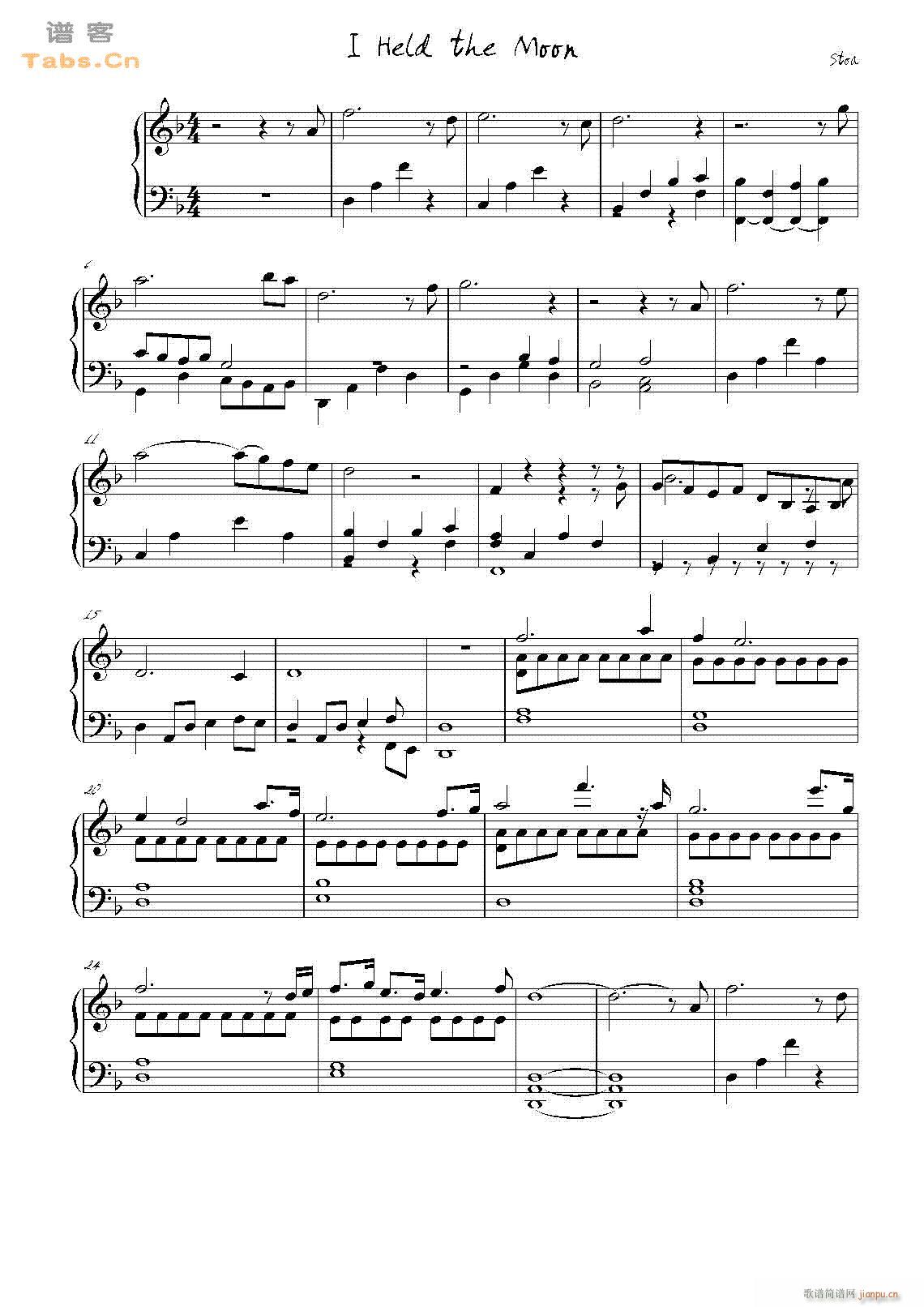 I Held the Moon(吉他谱)1