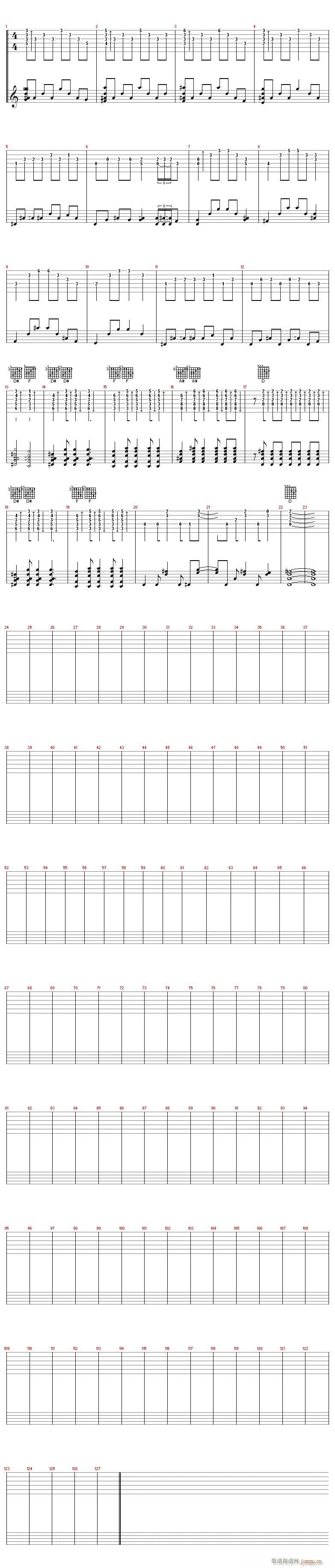 梦缠绕的时候-吉他(吉他谱)1