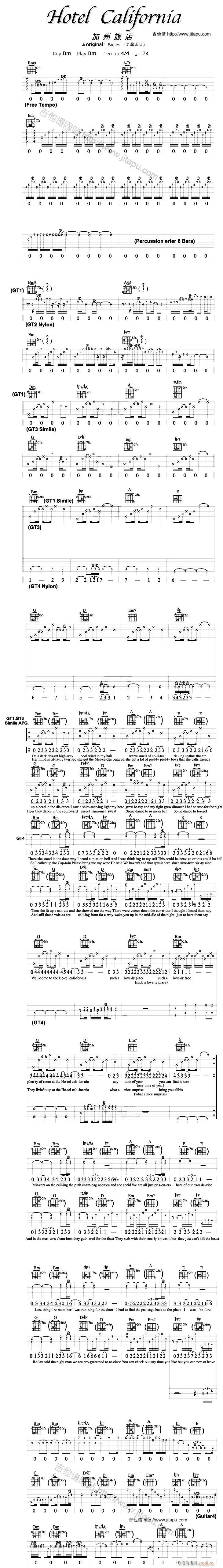 hotel   california(吉他谱)1