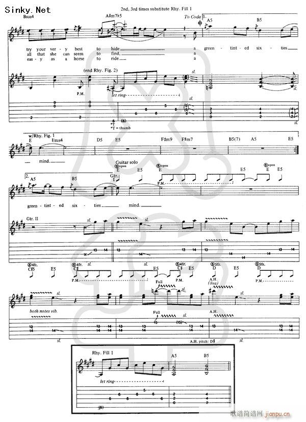 green tinted sixties mind(吉他谱)3