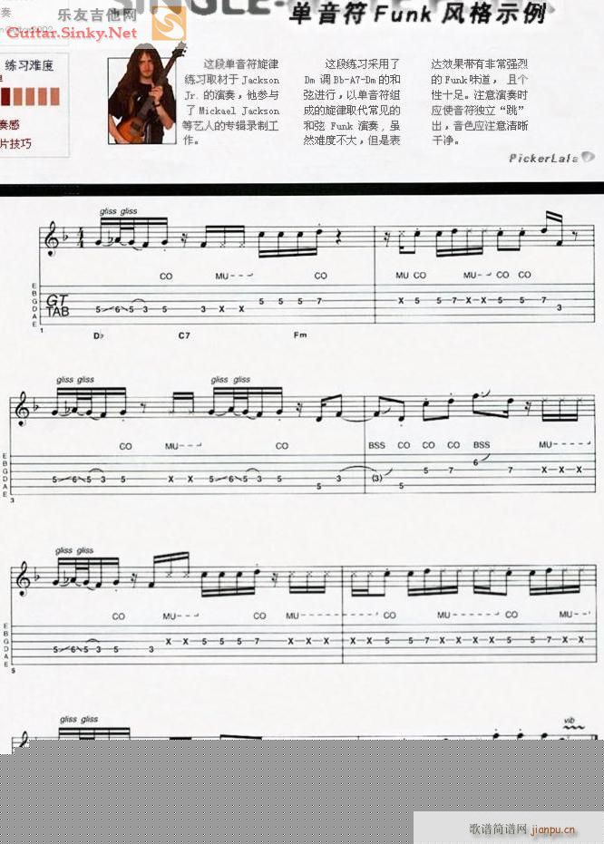 funk吉他单音曲(吉他谱)1