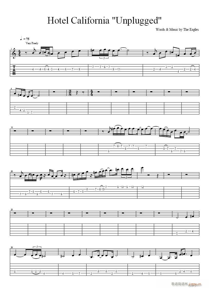 加州旅馆-吉他(吉他谱)1