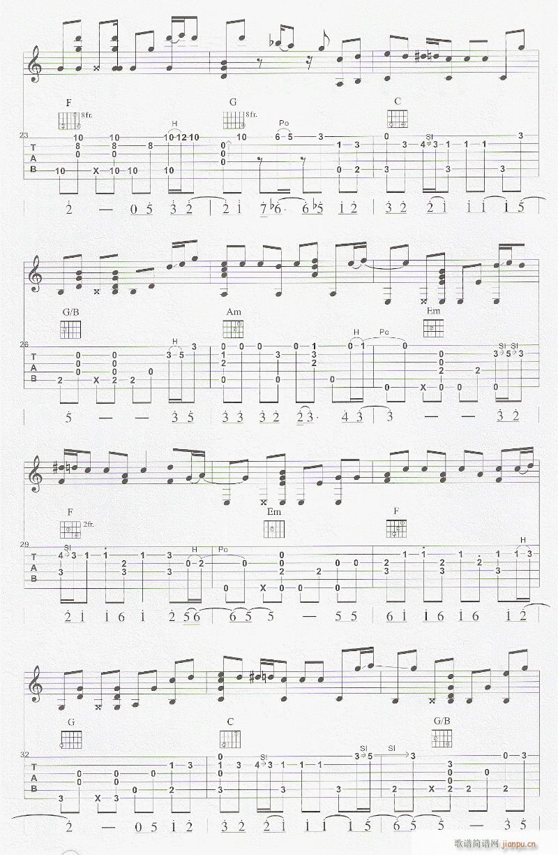 情非得己(吉他谱)3