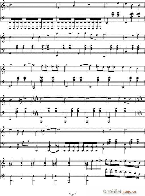 哈尔的移动城堡-钢琴(吉他谱)5