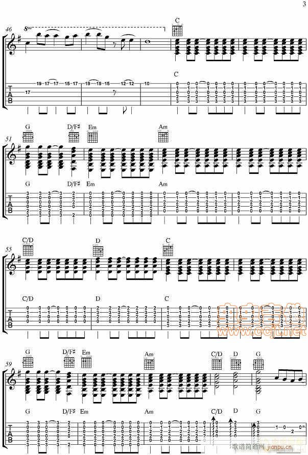 说传记谱-分享-张宇-给你们-结婚演奏佳曲-(吉他谱)3