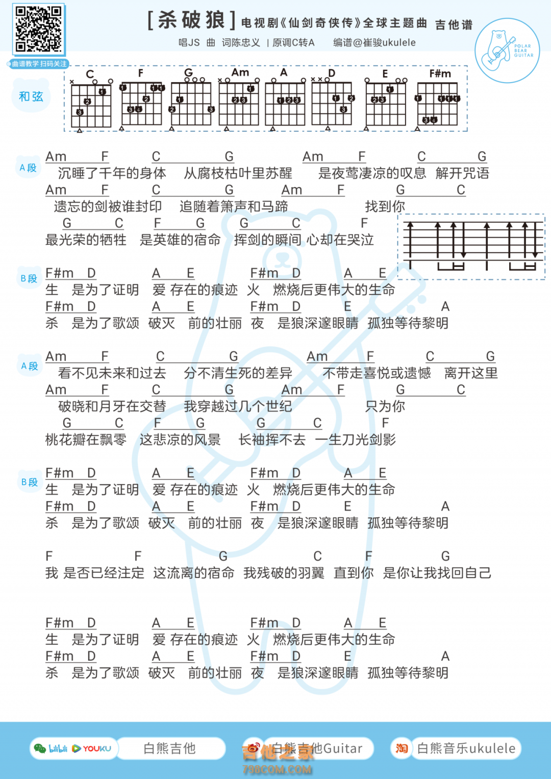 JS《杀破狼》吉他谱