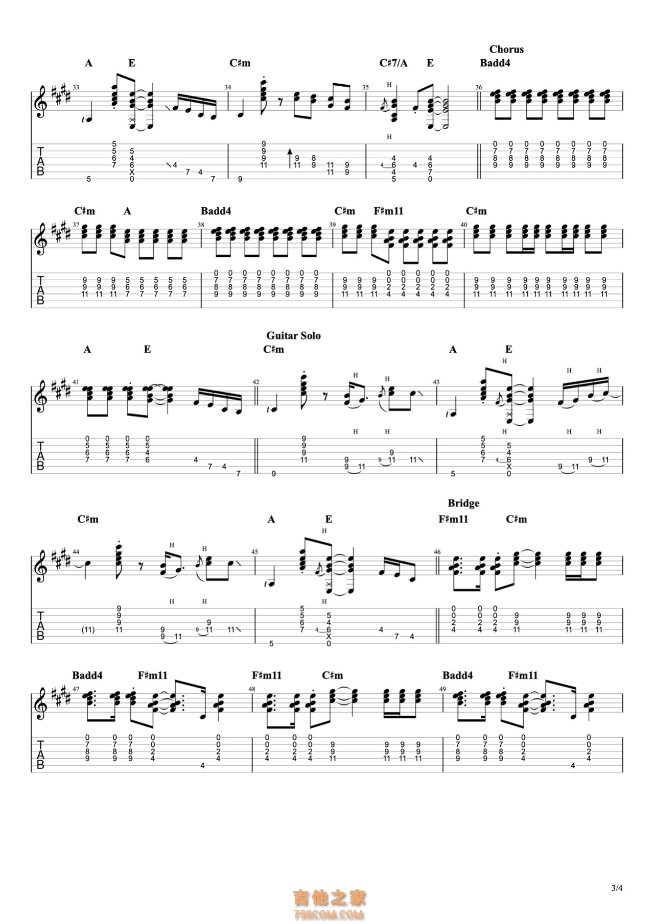 John Mayer《Slow dancing in a burning room》指弹吉他谱