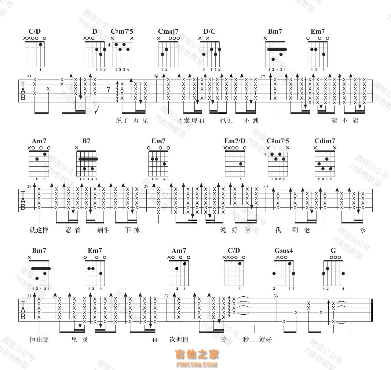 说了再见吉他谱 周杰伦