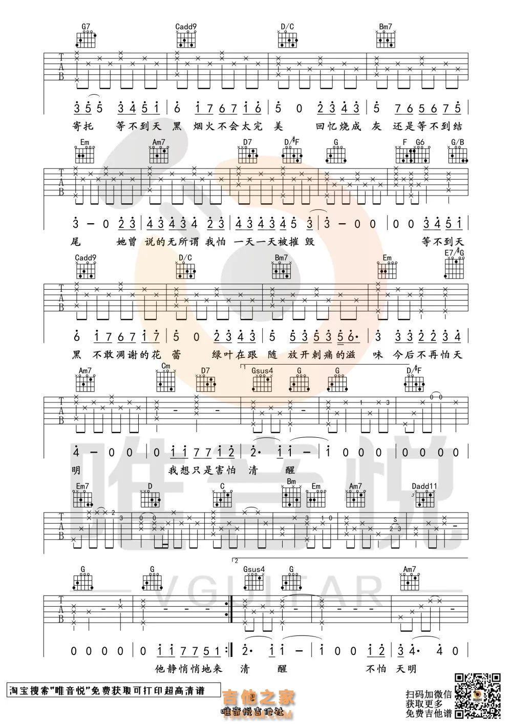 [她说吉他谱]林俊杰《她说》吉他谱