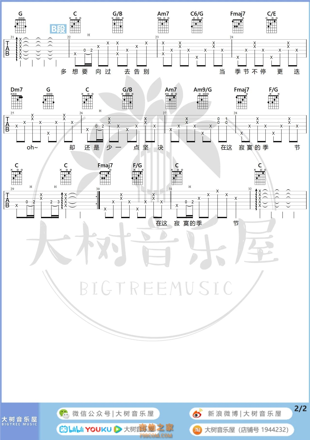 周杰伦&浪花兄弟《你是我的OK绷》尤克里里指弹谱