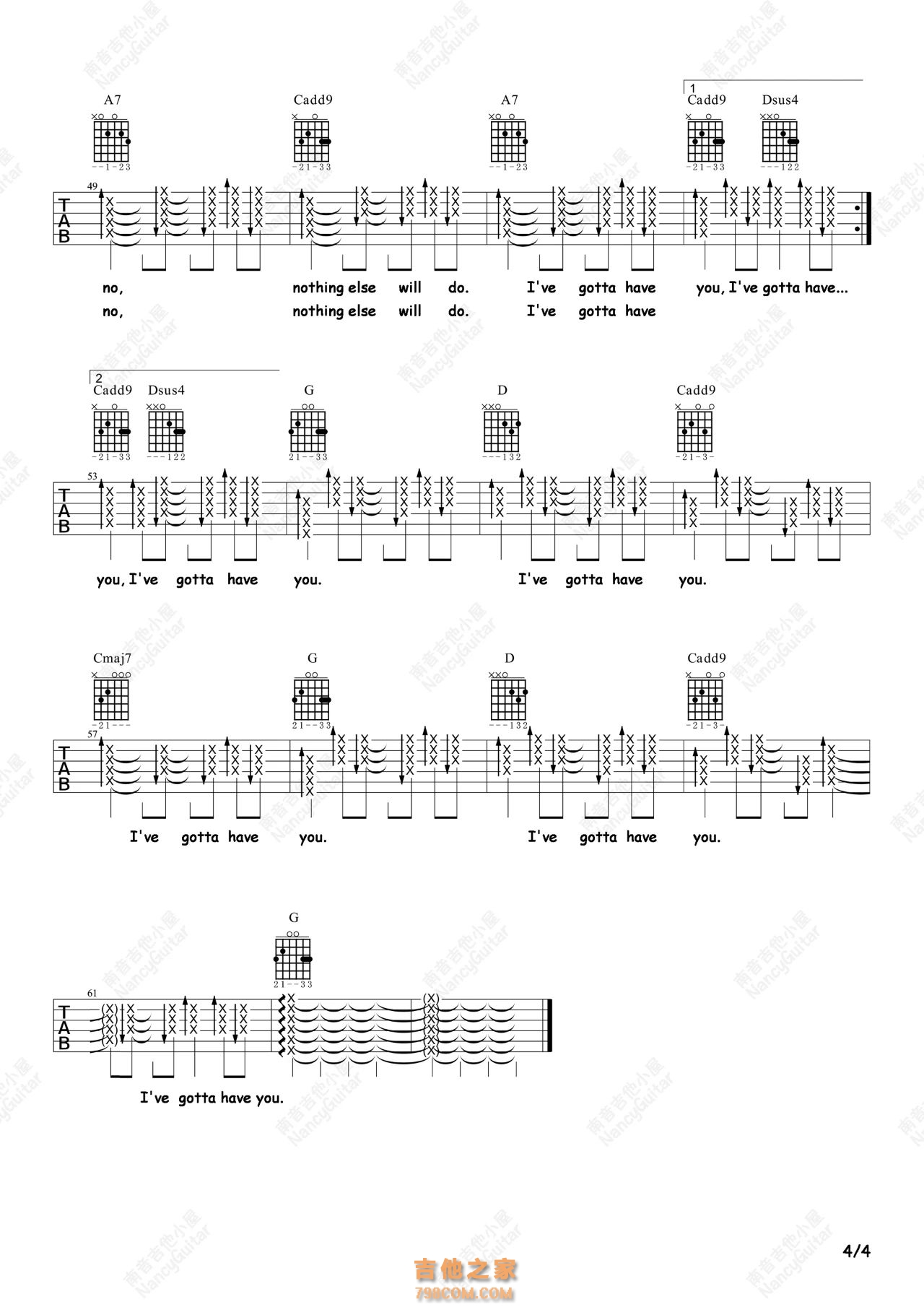 Gotta Have You吉他弹唱谱