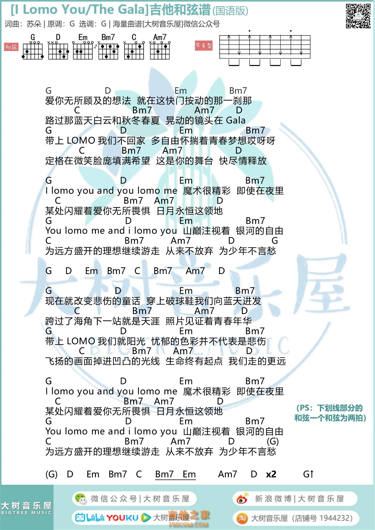 Young For You吉他弹唱曲谱 GALA乐队