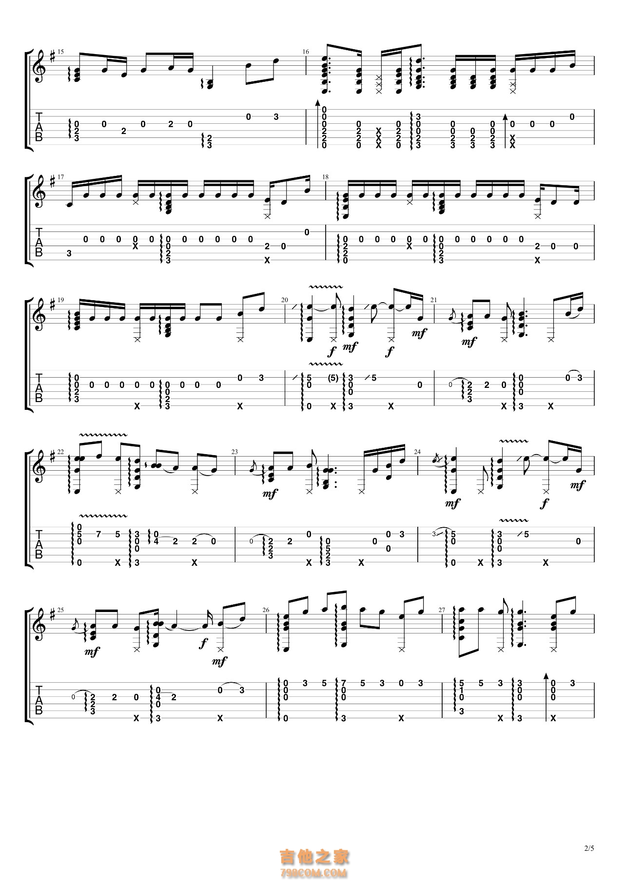 See you again吉他指弹谱