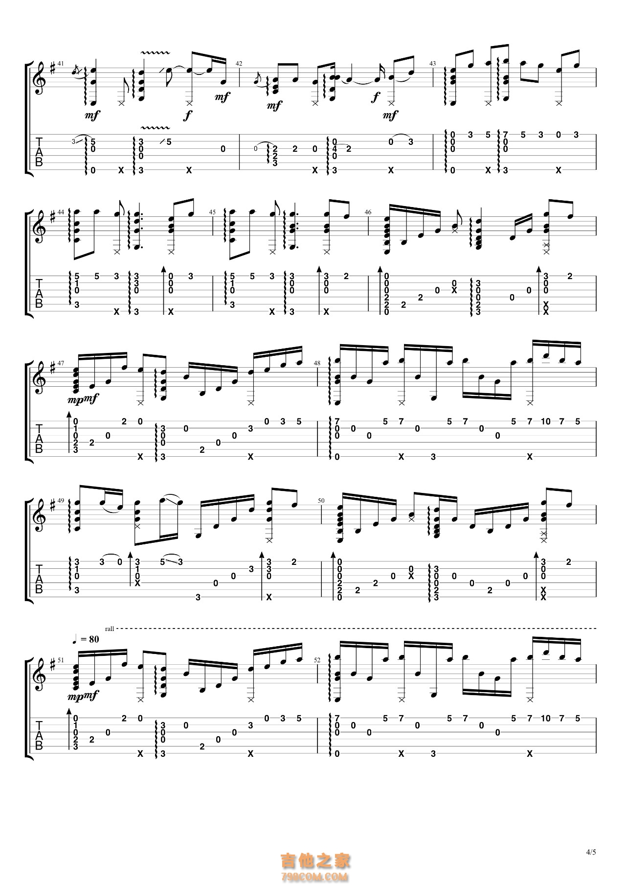 See you again吉他指弹谱